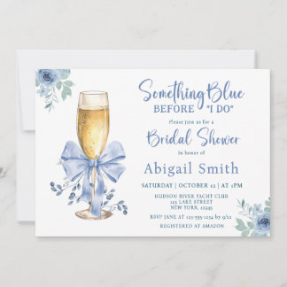 SOMETHING BLUE BEFORE I DO FLORAL BRIDAL SHOWER INVITATION