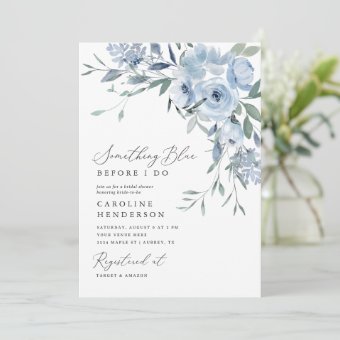 Something Blue Before I Do Floral Bridal Shower Invitation | Zazzle