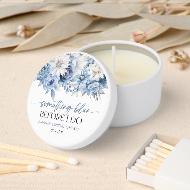 Something Blue Before I Do Floral Bridal Shower Mini Candle Favors (Insitu)