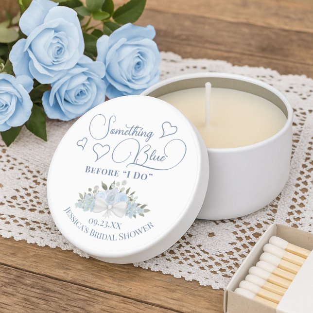 Something Blue Before I Do Floral Bridal Shower Mini Candle Favors (Creator Uploaded)