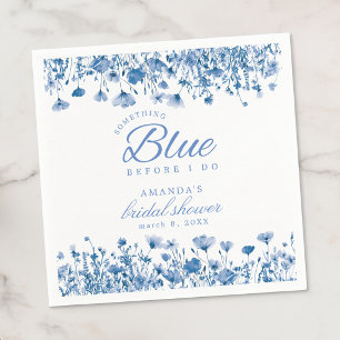 Something Blue Before I Do Floral Bridal Shower Napkins