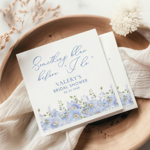 Something Blue Before I Do Floral Bridal Shower Napkins