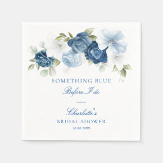 Something Blue Before I Do Floral Bridal Shower Napkins