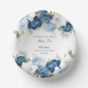 Something Blue Before I Do Floral Bridal Shower Paper Bowls