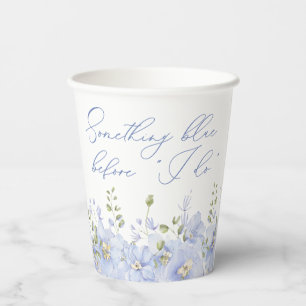Something Blue Before I Do Floral Bridal Shower Paper Cups