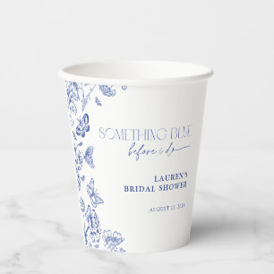 Something Blue Before I Do Floral Bridal Shower Paper Cups