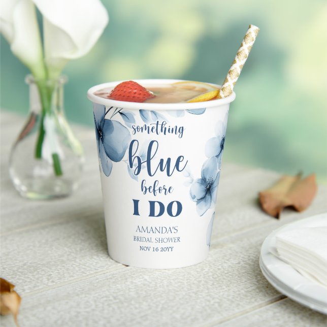 Something Blue Before I Do Floral Bridal Shower  Paper Cups (Insitu)
