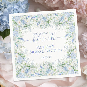 Something Blue Before I Do Floral Bridal Shower Paper Dinner Napkins