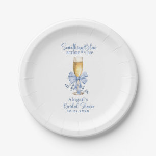 SOMETHING BLUE BEFORE I DO FLORAL BRIDAL SHOWER  PAPER PLATES