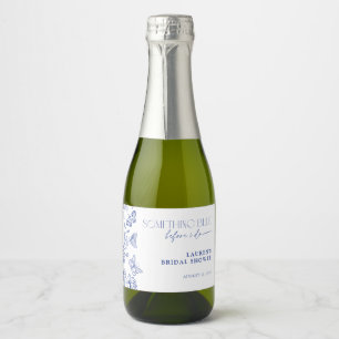 Something Blue Before I Do Floral Bridal Shower Sparkling Wine Label