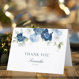 Something Blue Before I Do Floral Bridal Shower Thank You Card