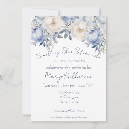 Something Blue before I do Floral Invitation