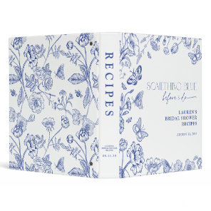 Something Blue Before I Do Floral Shower Recipe 3 Ring Binder