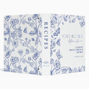 Something Blue Before I Do Floral Shower Recipe 3 Ring Binder