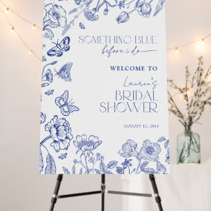 Something Blue Before I Do Floral Shower Welcome Foam Board