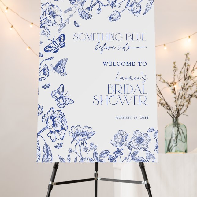 Something Blue Before I Do Floral Shower Welcome Foam Board (In Situ (Stand))