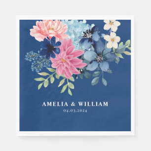 Something blue before i do Floral wedding  Napkins