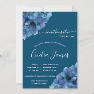 Something Blue Before I Do Hydrangea Bridal Shower Invitation