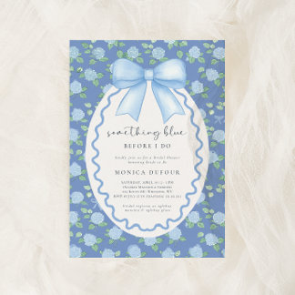 Something Blue Before I Do Hydrangea Bridal Shower Invitation