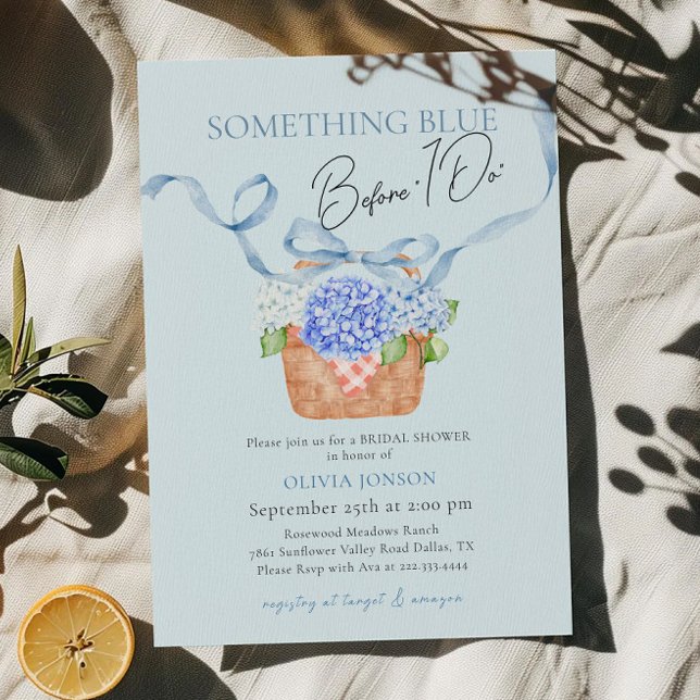 Something Blue Before I Do Hydrangea Bridal Shower Invitation (Creator Uploaded)