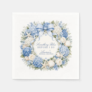 Something Blue Before I Do Hydrangea Bridal Shower Napkins
