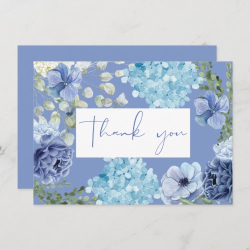 Something blue before i do hydrangea bridal shower thank you card