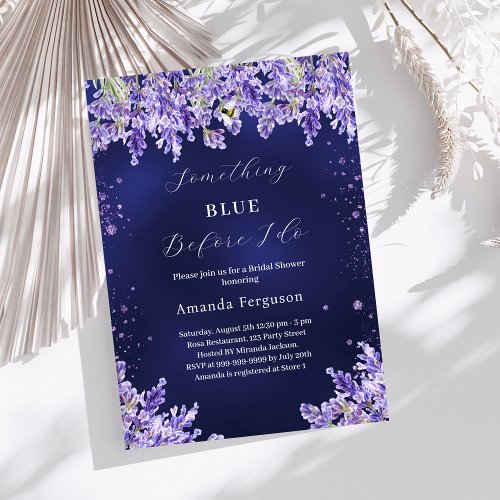 Something blue before I do lavender Bridal Shower Invitation