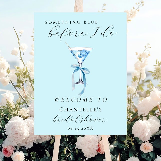Something Blue Before I Do Martini Bridal Shower Foam Board (Creator Uploaded)