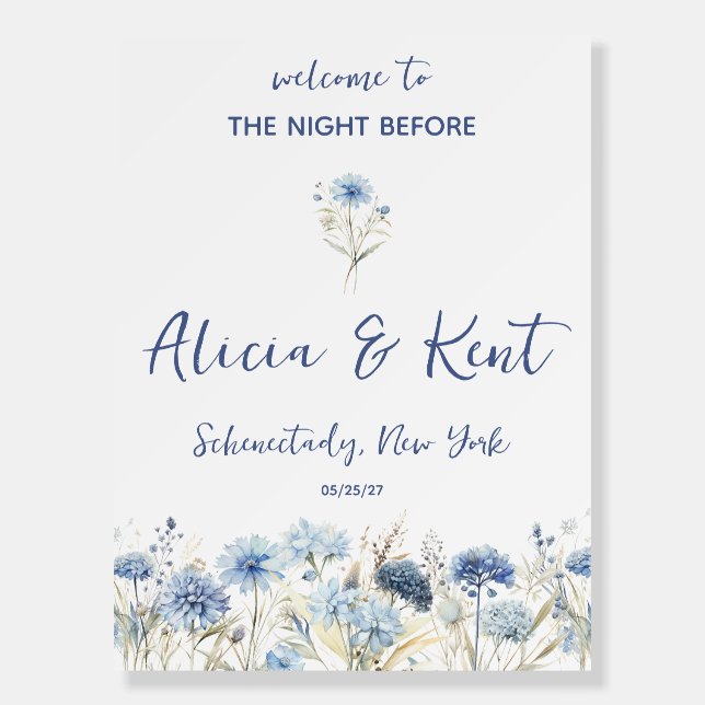 Something Blue before I Do! Modern Bridal Shower Foam Board (Front)