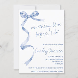 Something Blue before I Do! Modern Bridal Shower Invitation
