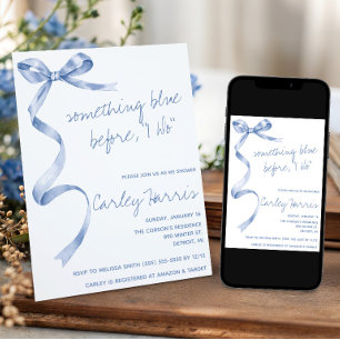 Something Blue before I Do! Modern Bridal Shower Invitation