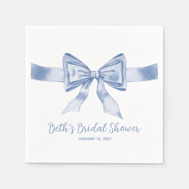 Something Blue before I Do! Modern Bridal Shower Napkins (Front)