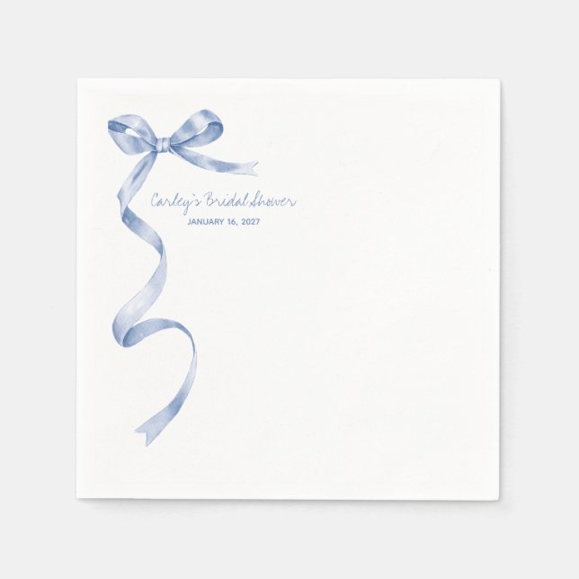 Something Blue before I Do! Modern Bridal Shower Napkins (Front)