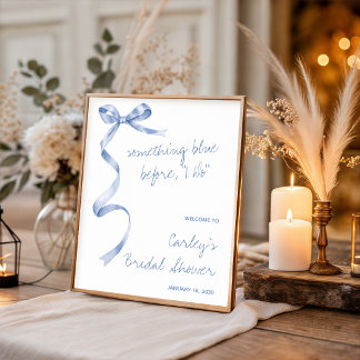 Something Blue before I Do! Modern Bridal Shower Poster