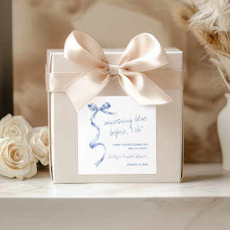 Something Blue Before I Do Modern Bridal Shower Square Sticker