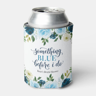 Something Blue Before I Do Navy Floral Can Cooler