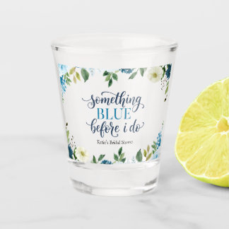 Something Blue Before I Do Navy Floral Shot Glass