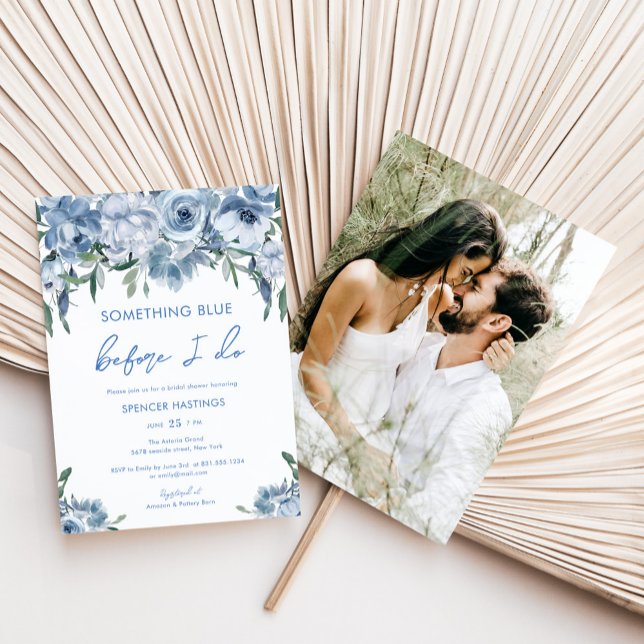 Something Blue Before I Do Photo Bridal Shower Invitation (Creator Uploaded)