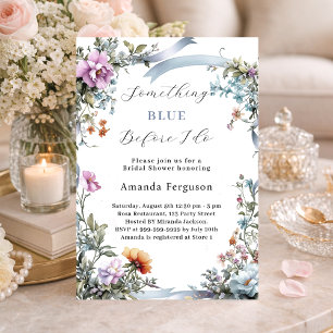 Something blue before I do pink Bridal Shower Invitation