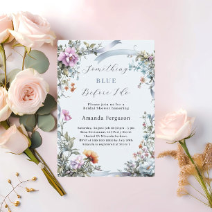 Something blue before I do pink Bridal Shower Invitation