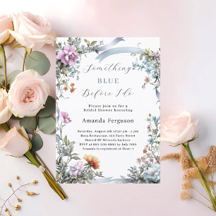 Something blue before I do pink Bridal Shower Invitation