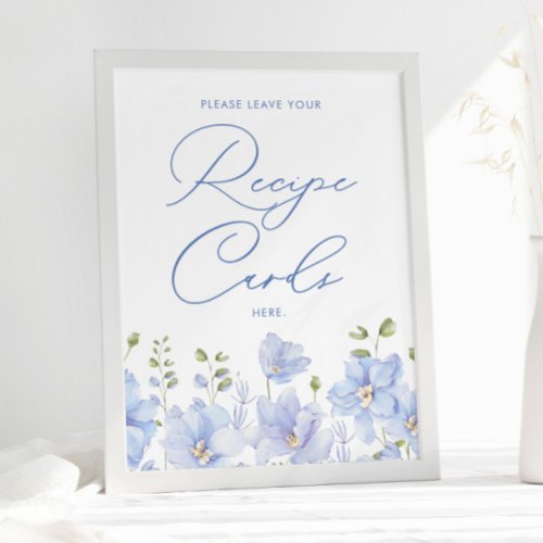 Something Blue Before I Do Recipe Cards Bridal Poster