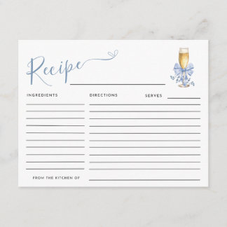 SOMETHING BLUE BEFORE I DO Recipe  Enclosure Card