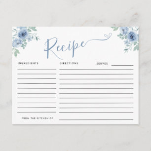 SOMETHING BLUE BEFORE I DO Recipe Request Enclosure Card