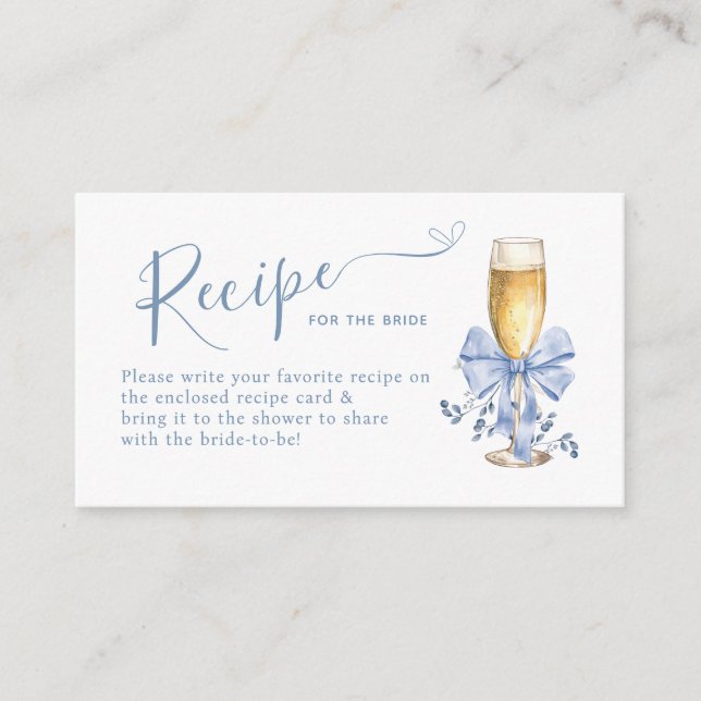 SOMETHING BLUE BEFORE I DO Recipe Request Enclosure Card (Front)