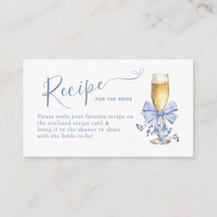 SOMETHING BLUE BEFORE I DO Recipe Request Enclosure Card