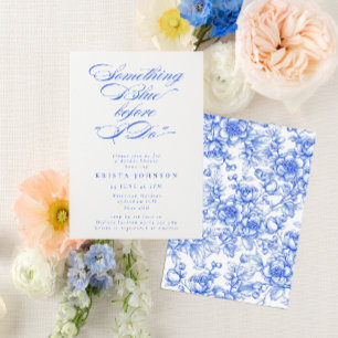 Something Blue Before I Do Script Bridal Shower Invitation