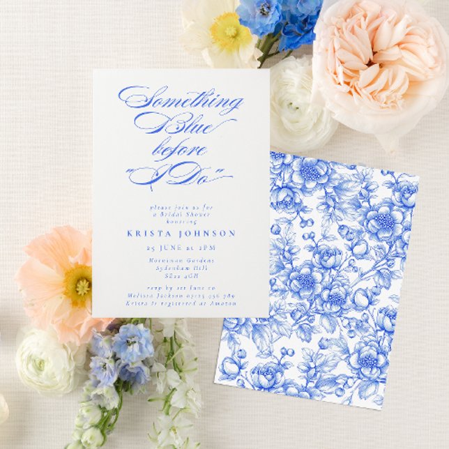 Something Blue Before I Do Script Bridal Shower Invitation (Creator Uploaded)