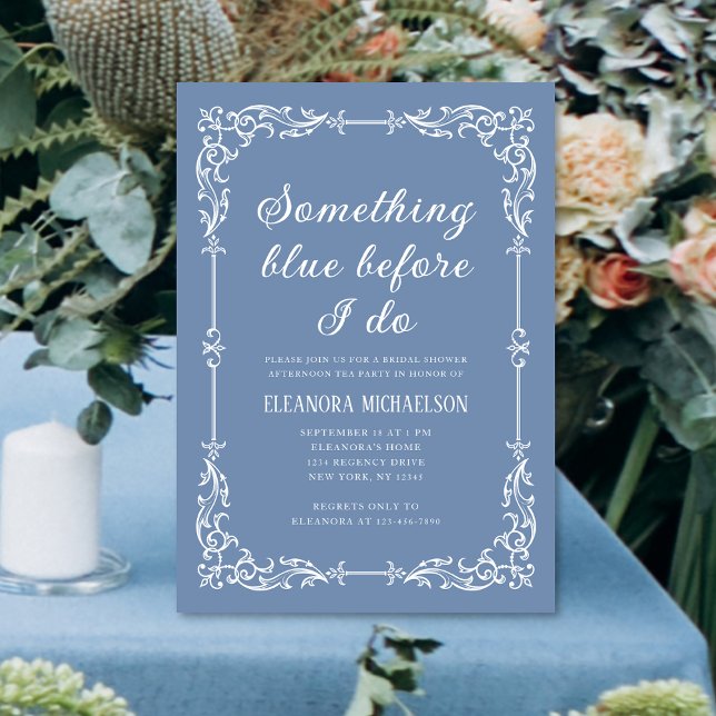 Something Blue Before I Do Script Bridal Shower Invitation (Creator Uploaded)