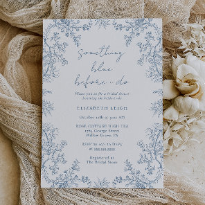 Something Blue Before I Do Vintage Bridal Shower  Invitation